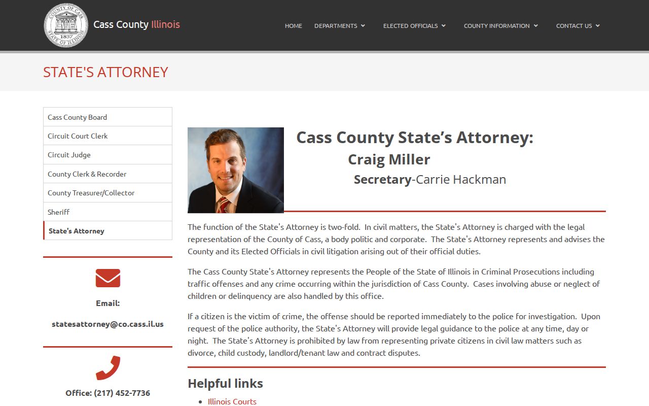 Cass County criminal court cases and State's Attorney office