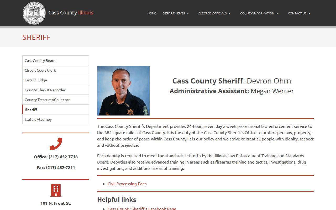 Cass County Sheriff criminal and arrest records information